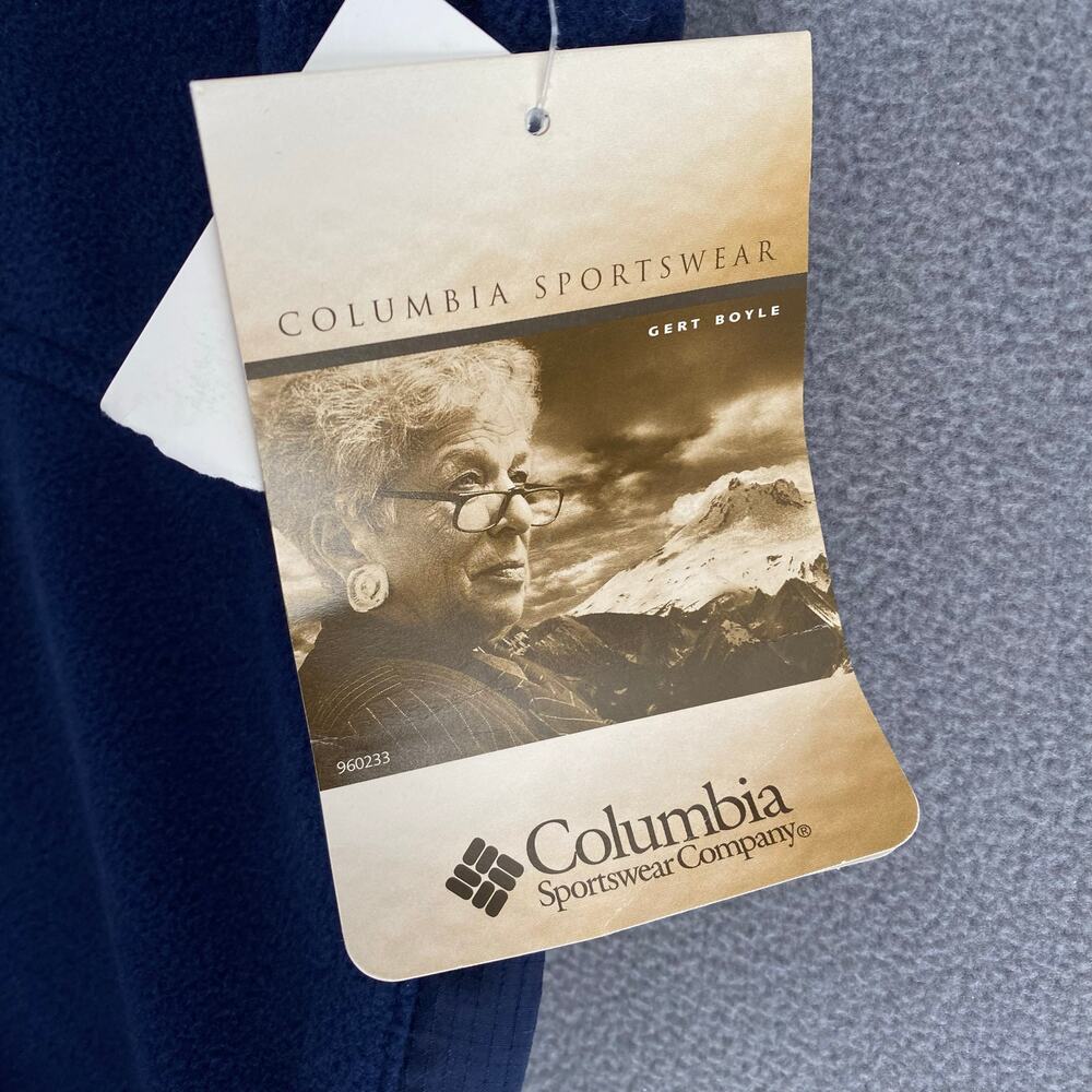 Columbia‎ Fleece Full Zip Vest Mens XL Blue Layering Outdoor Mock Neck Pockets - Picture 10 of 11